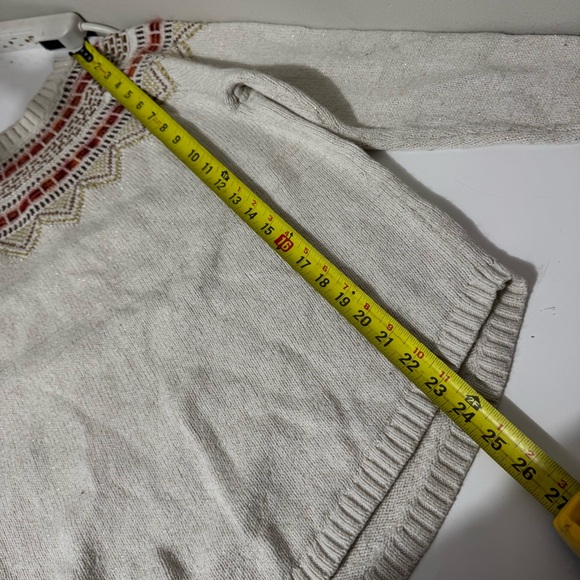 LOFT Ann Taylor cottagecore Beige Sweater with Multicolor Pattern - Picture 5 of 6